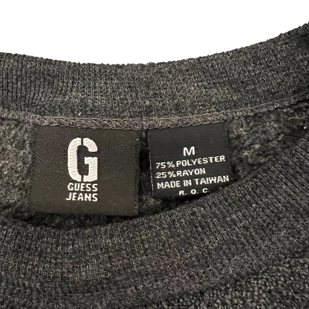 Guess Jeans Company Vintage 80's 90's Mens Medium Charcoal‎ Fleece Sweatshirt - Picture 6 of 8